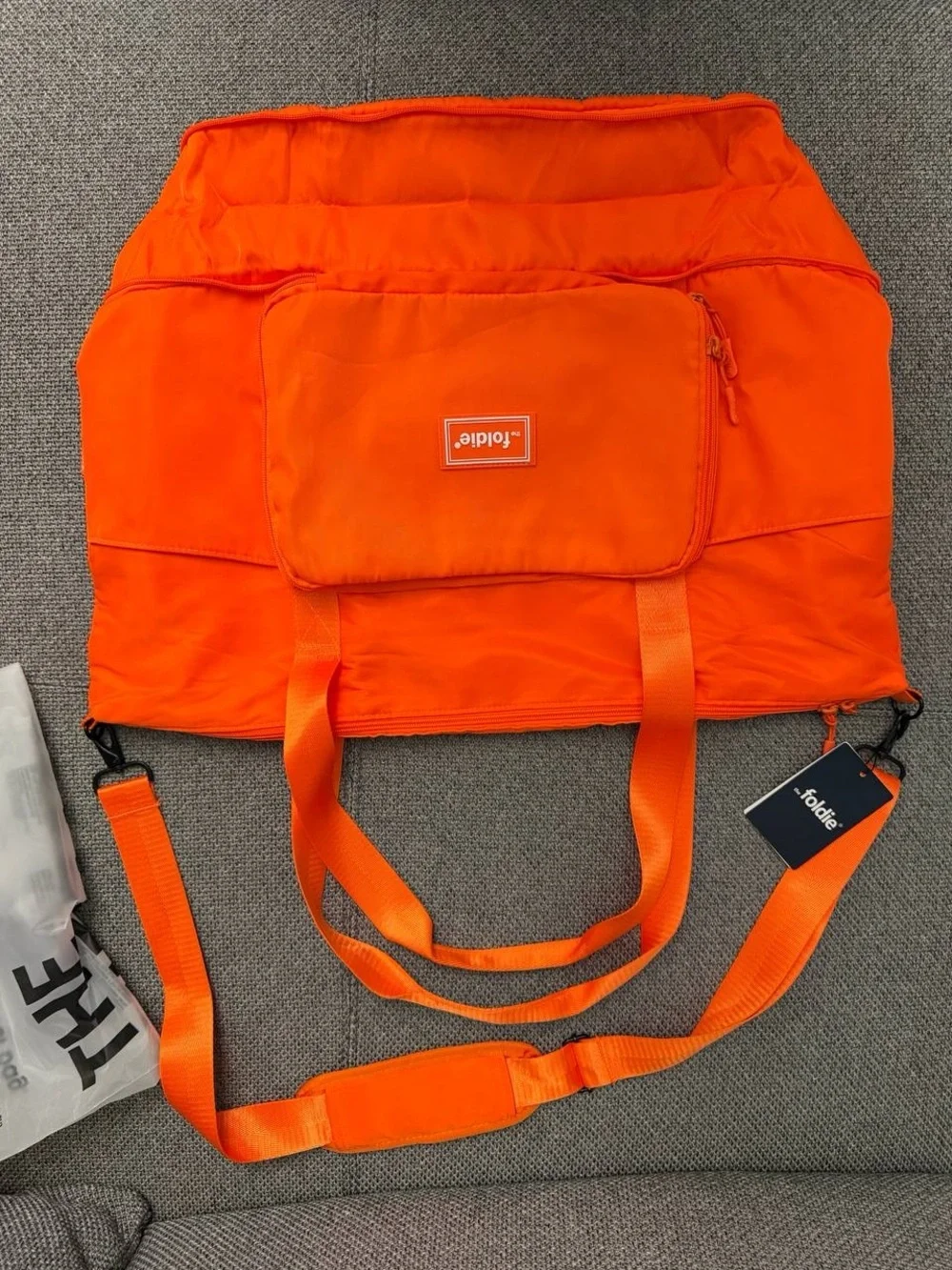 Foldie Bright Orange Nylon Tote Bag